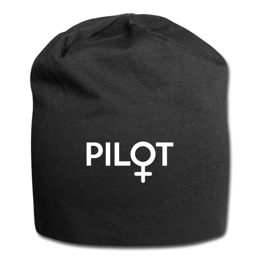 Pilot - Female - White - Jersey Beanie - black