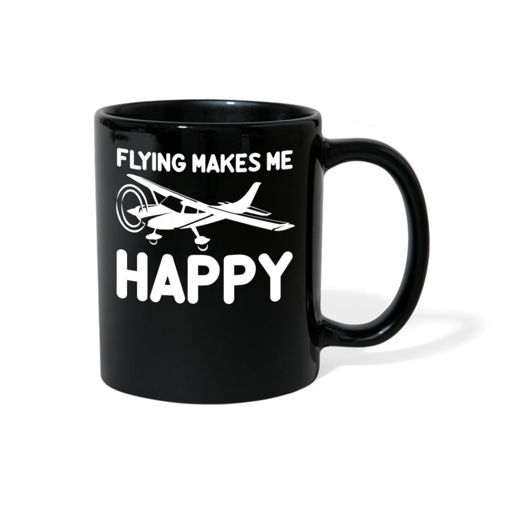 Flying Makes Me Happy - White - v2 - Full Color Mug - black