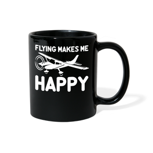 Flying Makes Me Happy - White - v2 - Full Color Mug - black