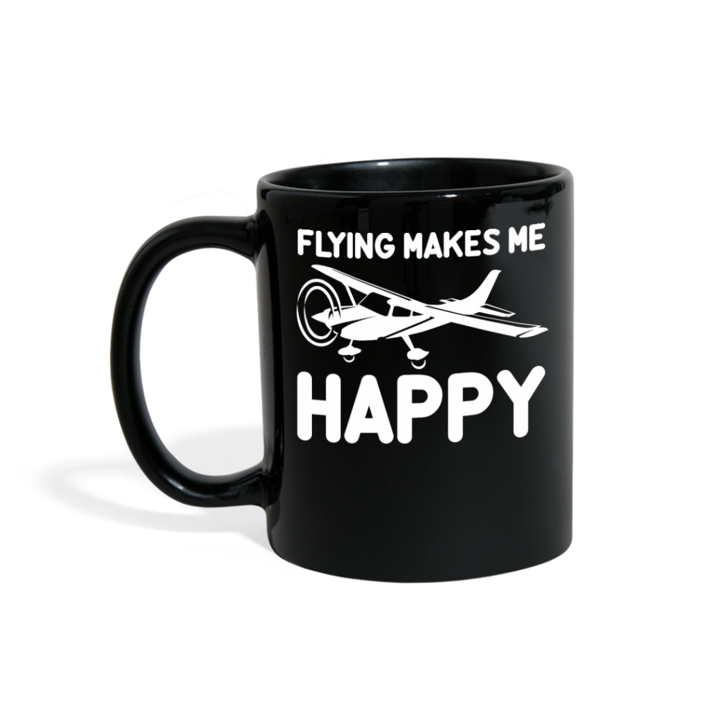 Flying Makes Me Happy - White - v2 - Full Color Mug - black