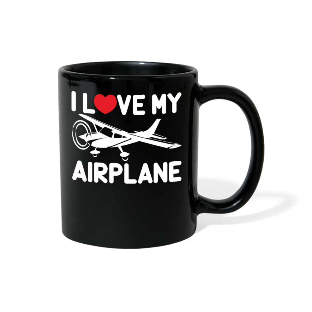 I Love My Airplane - White - Full Color Mug - black