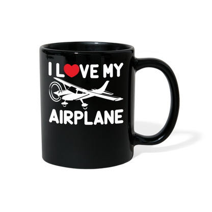 I Love My Airplane - White - Full Color Mug - black