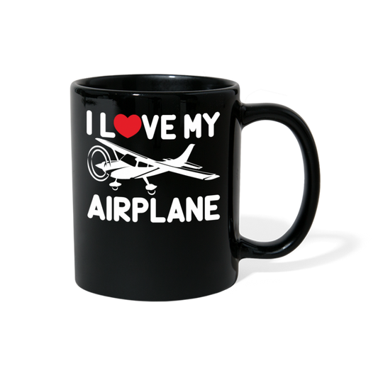 I Love My Airplane - White - Full Color Mug - black