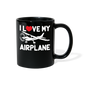 I Love My Airplane - White - Full Color Mug - black