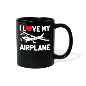 I Love My Airplane - White - Full Color Mug - black