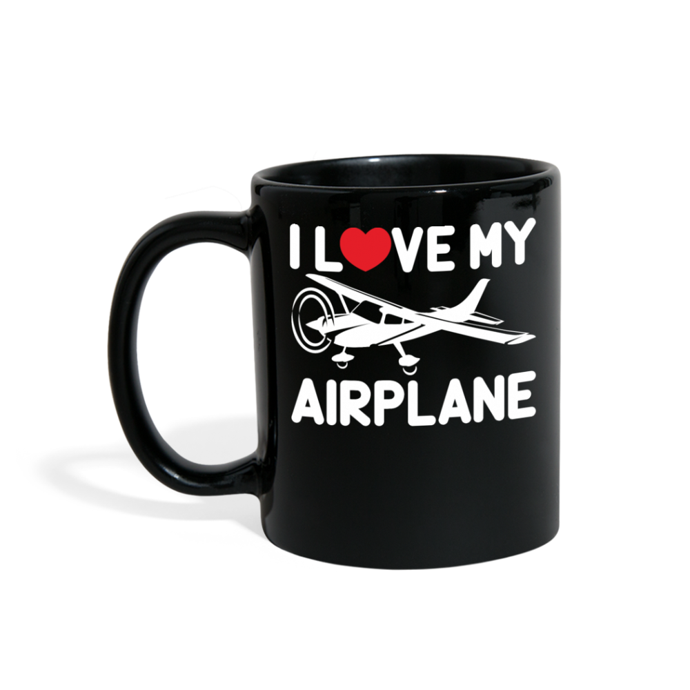 I Love My Airplane - White - Full Color Mug - black