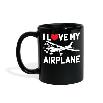 I Love My Airplane - White - Full Color Mug - black