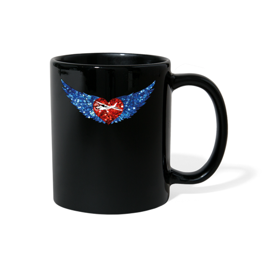 Wings - Heart - Aircraft - Full Color Mug - black