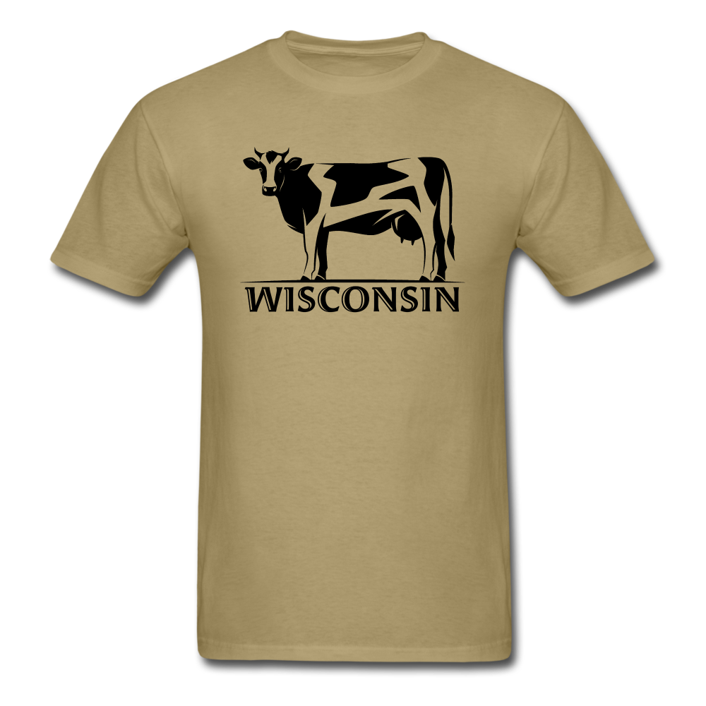 Wisconsin - Cow - Black - Unisex Classic T-Shirt - khaki