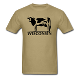 Wisconsin - Cow - Black - Unisex Classic T-Shirt - khaki