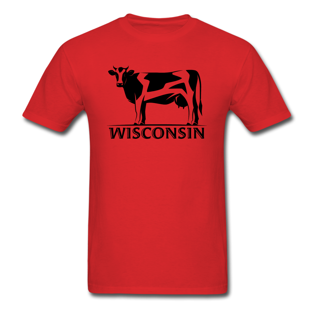 Wisconsin - Cow - Black - Unisex Classic T-Shirt - red