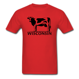 Wisconsin - Cow - Black - Unisex Classic T-Shirt - red