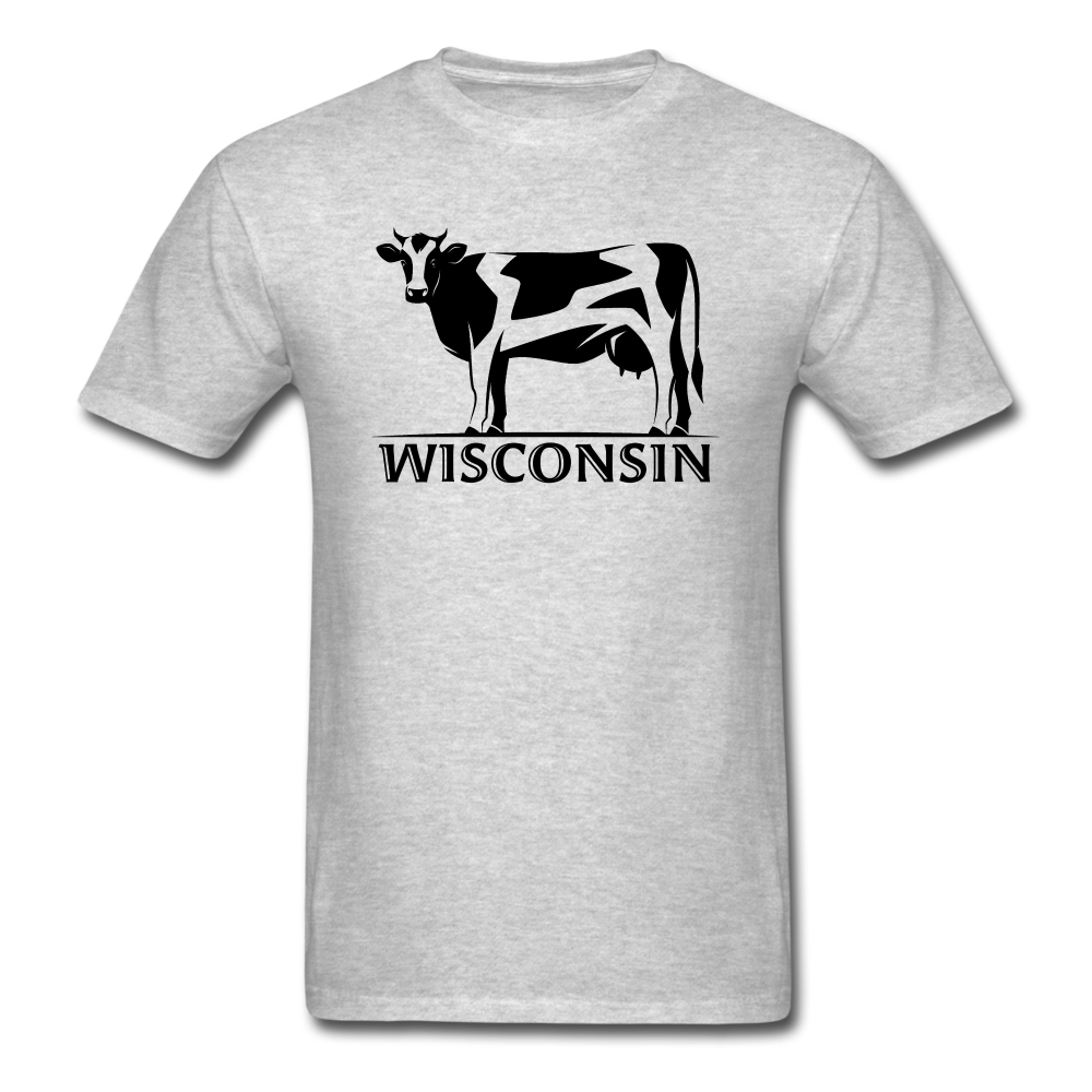 Wisconsin - Cow - Black - Unisex Classic T-Shirt - heather gray