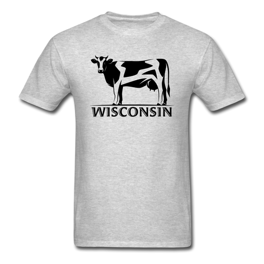 Wisconsin - Cow - Black - Unisex Classic T-Shirt - heather gray