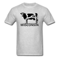 Wisconsin - Cow - Black - Unisex Classic T-Shirt - heather gray