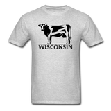 Wisconsin - Cow - Black - Unisex Classic T-Shirt - heather gray