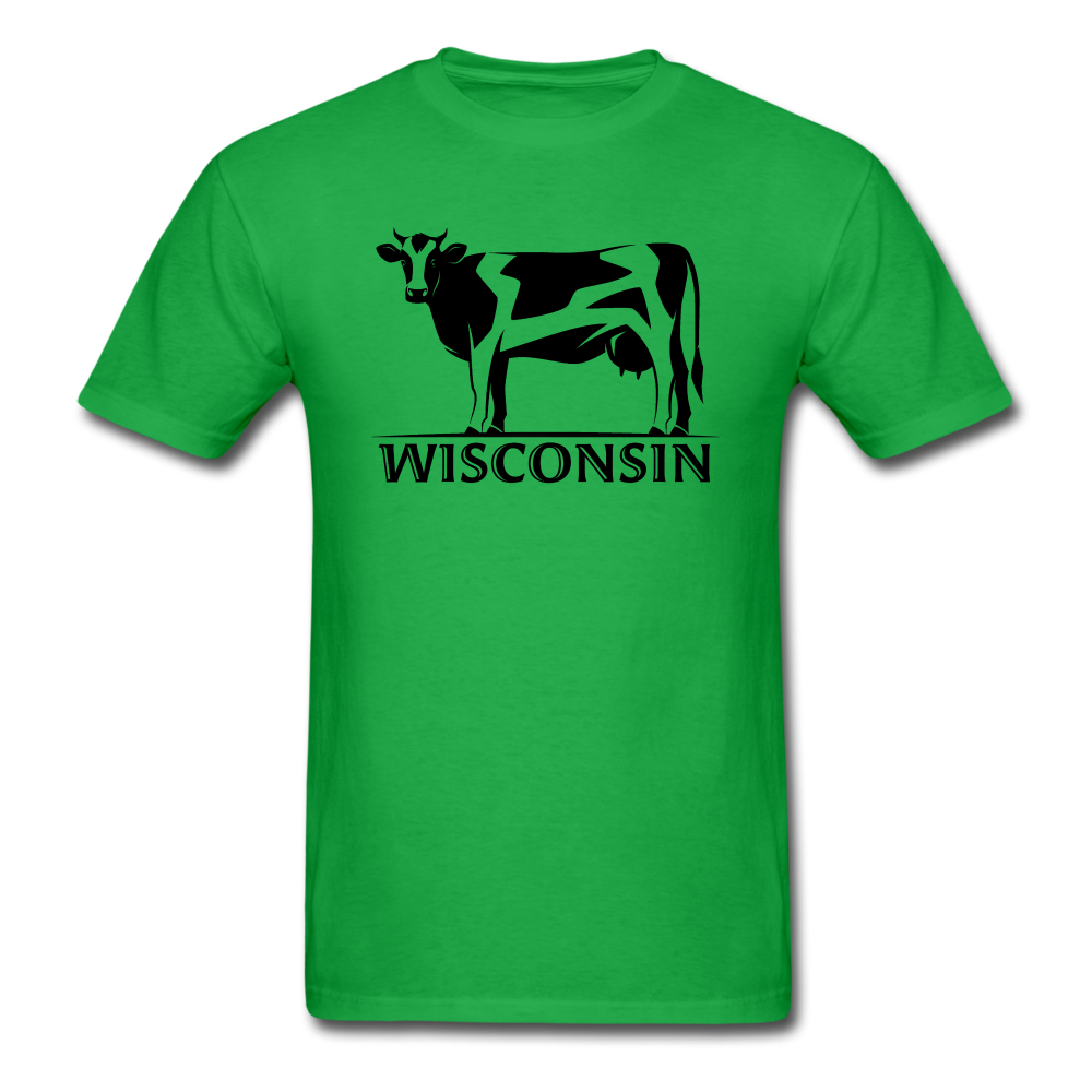 Wisconsin - Cow - Black - Unisex Classic T-Shirt - bright green