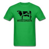 Wisconsin - Cow - Black - Unisex Classic T-Shirt - bright green