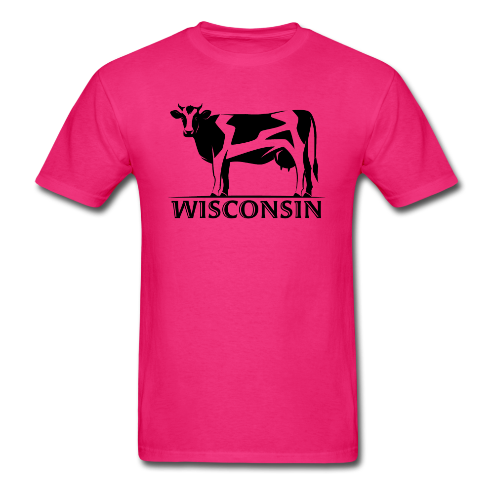 Wisconsin - Cow - Black - Unisex Classic T-Shirt - fuchsia