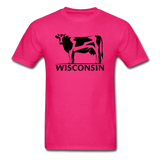 Wisconsin - Cow - Black - Unisex Classic T-Shirt - fuchsia
