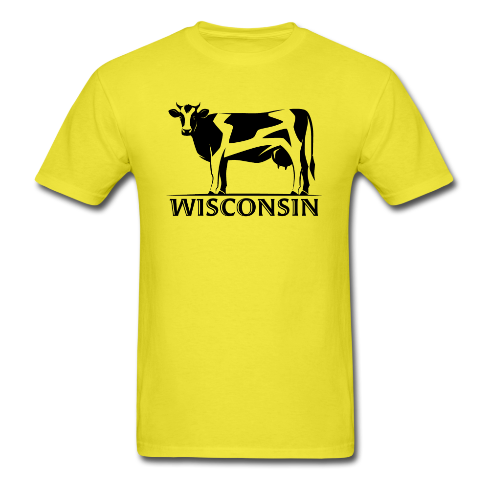 Wisconsin - Cow - Black - Unisex Classic T-Shirt - yellow