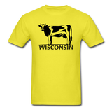 Wisconsin - Cow - Black - Unisex Classic T-Shirt - yellow