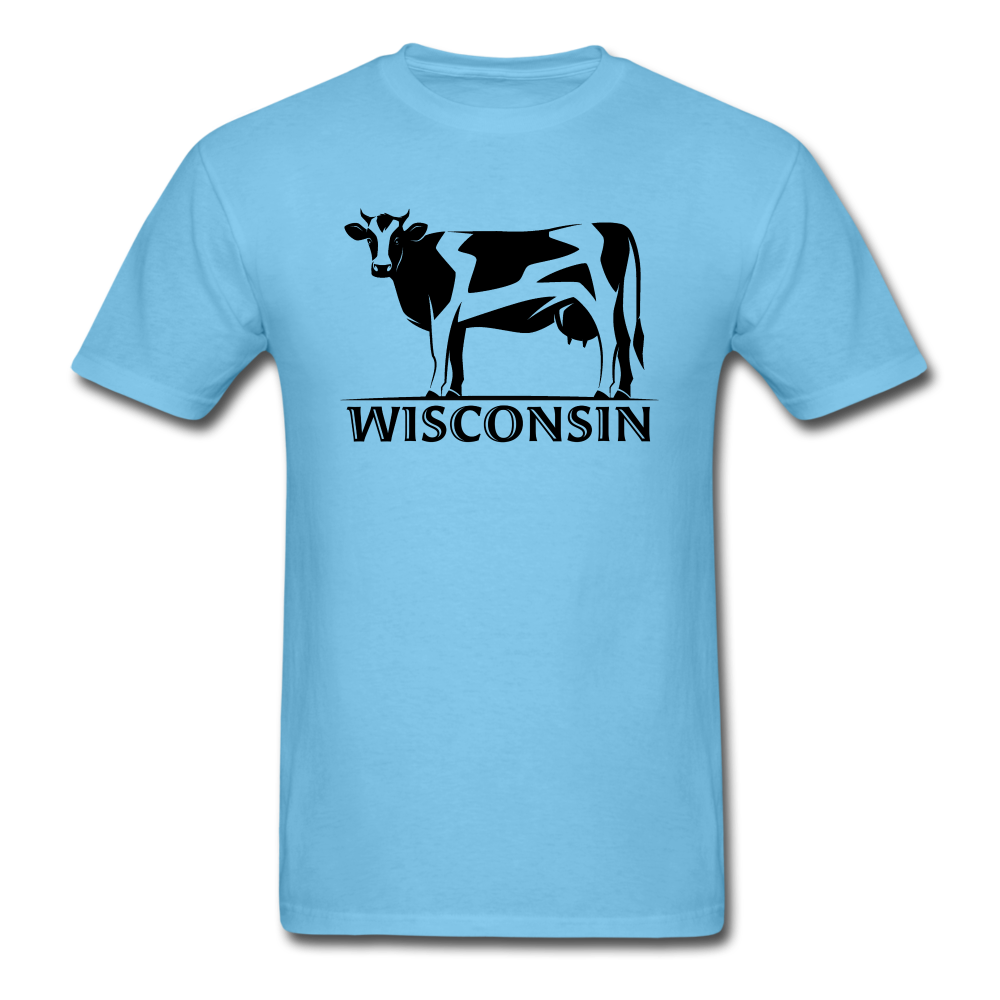 Wisconsin - Cow - Black - Unisex Classic T-Shirt - aquatic blue