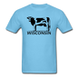 Wisconsin - Cow - Black - Unisex Classic T-Shirt - aquatic blue