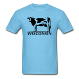Wisconsin - Cow - Black - Unisex Classic T-Shirt - aquatic blue
