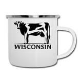 Wisconsin - Cow - Black - Camper Mug - white