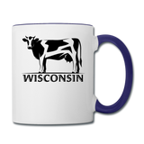 Wisconsin - Cow - Black - Contrast Coffee Mug - white/cobalt blue