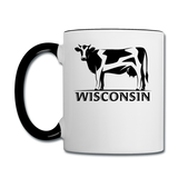 Wisconsin - Cow - Black - Contrast Coffee Mug - white/black