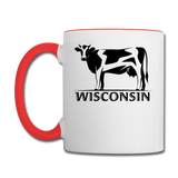 Wisconsin - Cow - Black - Contrast Coffee Mug - white/red