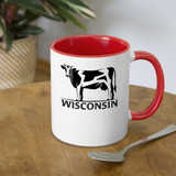 Wisconsin - Cow - Black - Contrast Coffee Mug - white/red