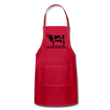 Wisconsin - Cow - Black - Adjustable Apron - red