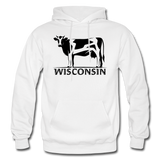 Wisconsin - Cow - Black - Gildan Heavy Blend Adult Hoodie - white