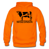 Wisconsin - Cow - Black - Gildan Heavy Blend Adult Hoodie - orange