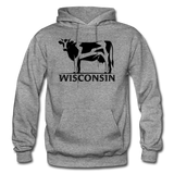 Wisconsin - Cow - Black - Gildan Heavy Blend Adult Hoodie - graphite heather