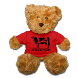 Wisconsin - Cow - Black - Teddy Bear - red