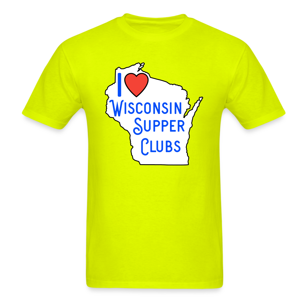 I Love Wisconsin Supper Clubs - Unisex Classic T-Shirt - safety green