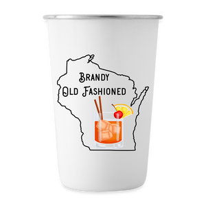 Wisconsin Brandy Old Fashioned - Stainless Steel Pint Cup - white