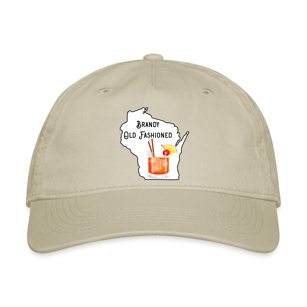 Wisconsin Brandy Old Fashioned - Organic Baseball Cap - khaki