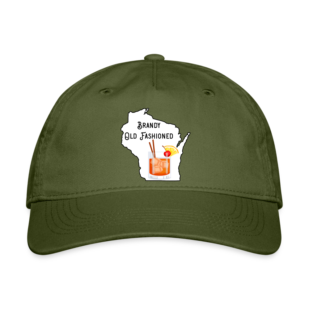 Wisconsin Brandy Old Fashioned - Organic Baseball Cap - olive green