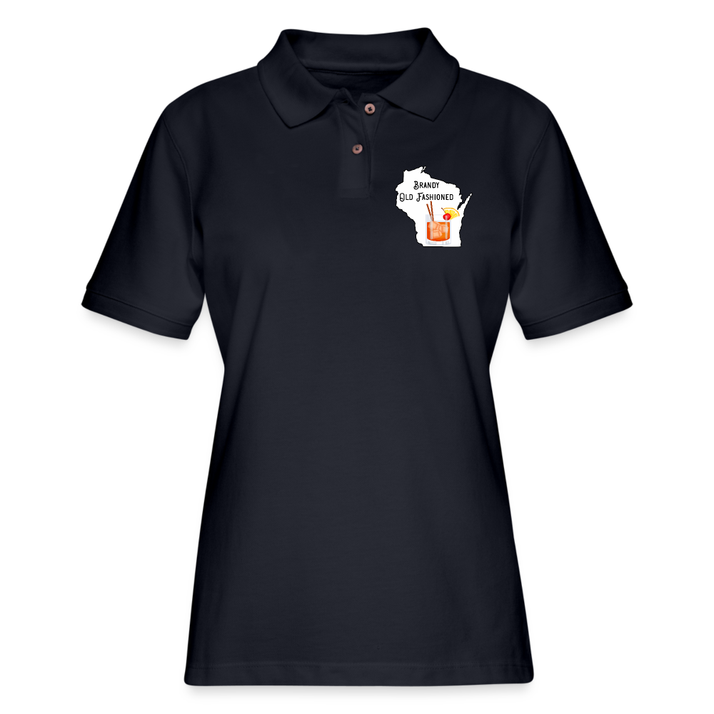 Wisconsin Brandy Old Fashioned - Women's Pique Polo Shirt - midnight navy