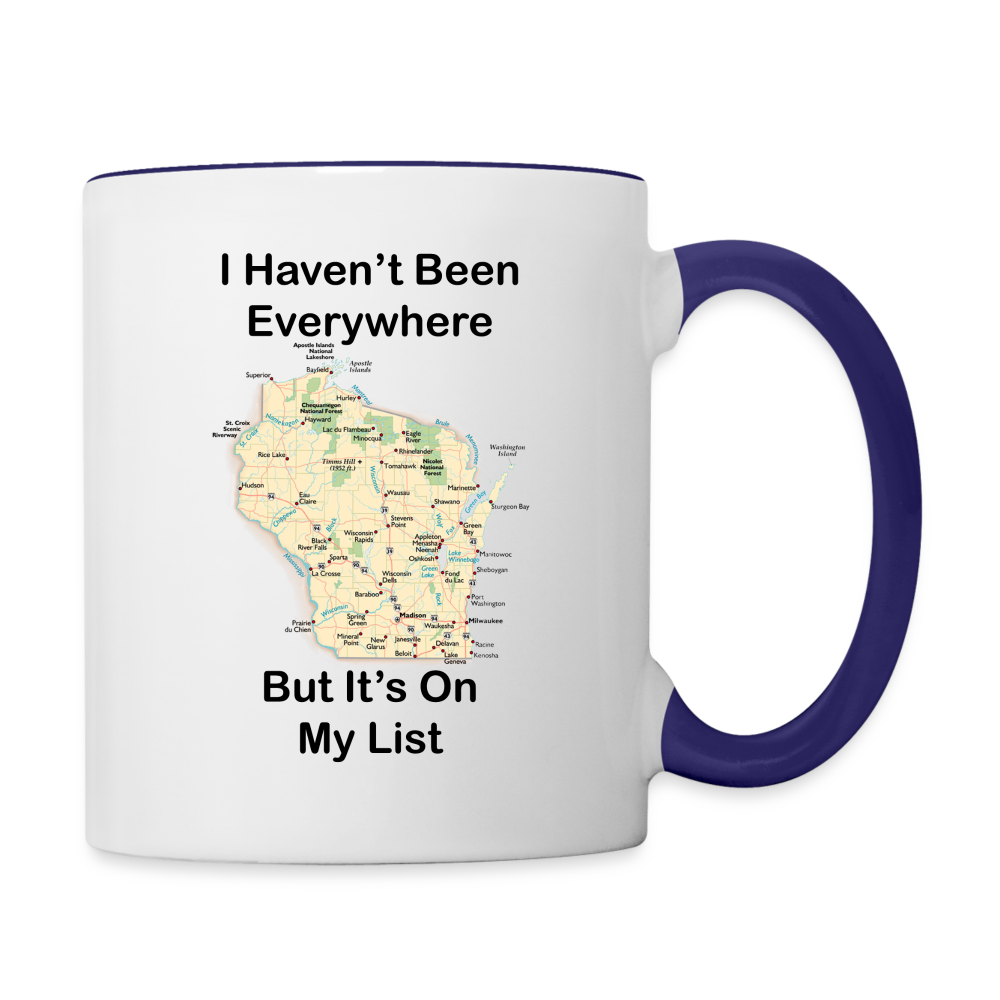 Havent Been Everywhere - Wisconsin - Contrast Coffee Mug - white/cobalt blue