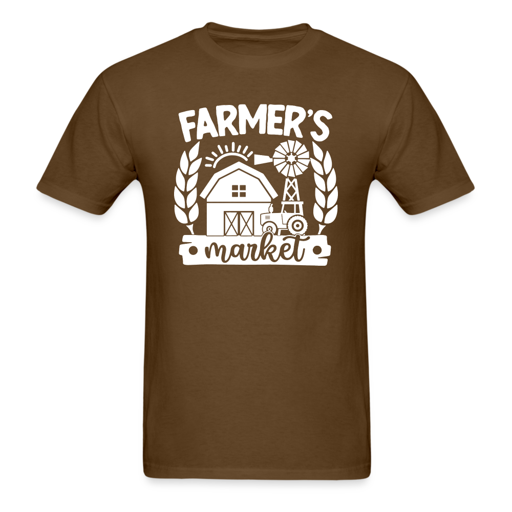 Farmer's Market - Barn - White - Unisex Classic T-Shirt - brown