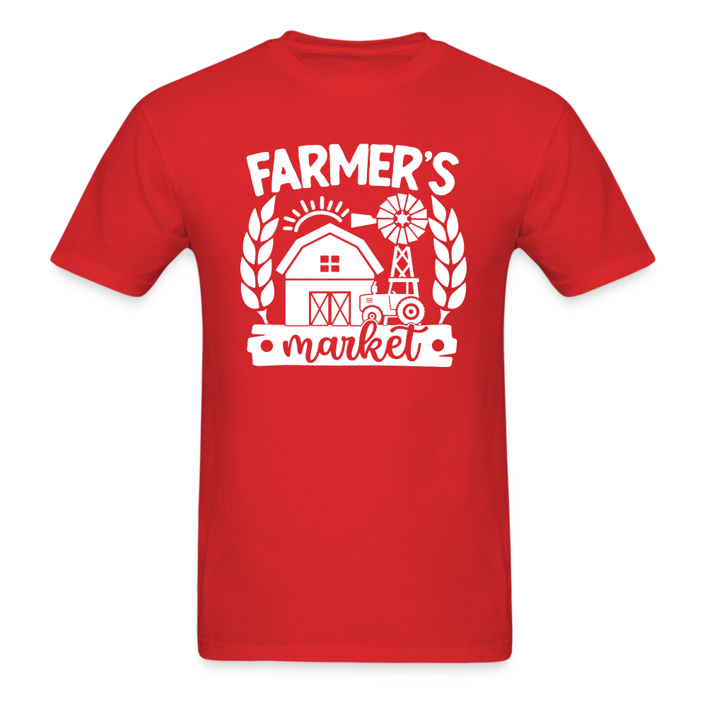 Farmer's Market - Barn - White - Unisex Classic T-Shirt - red