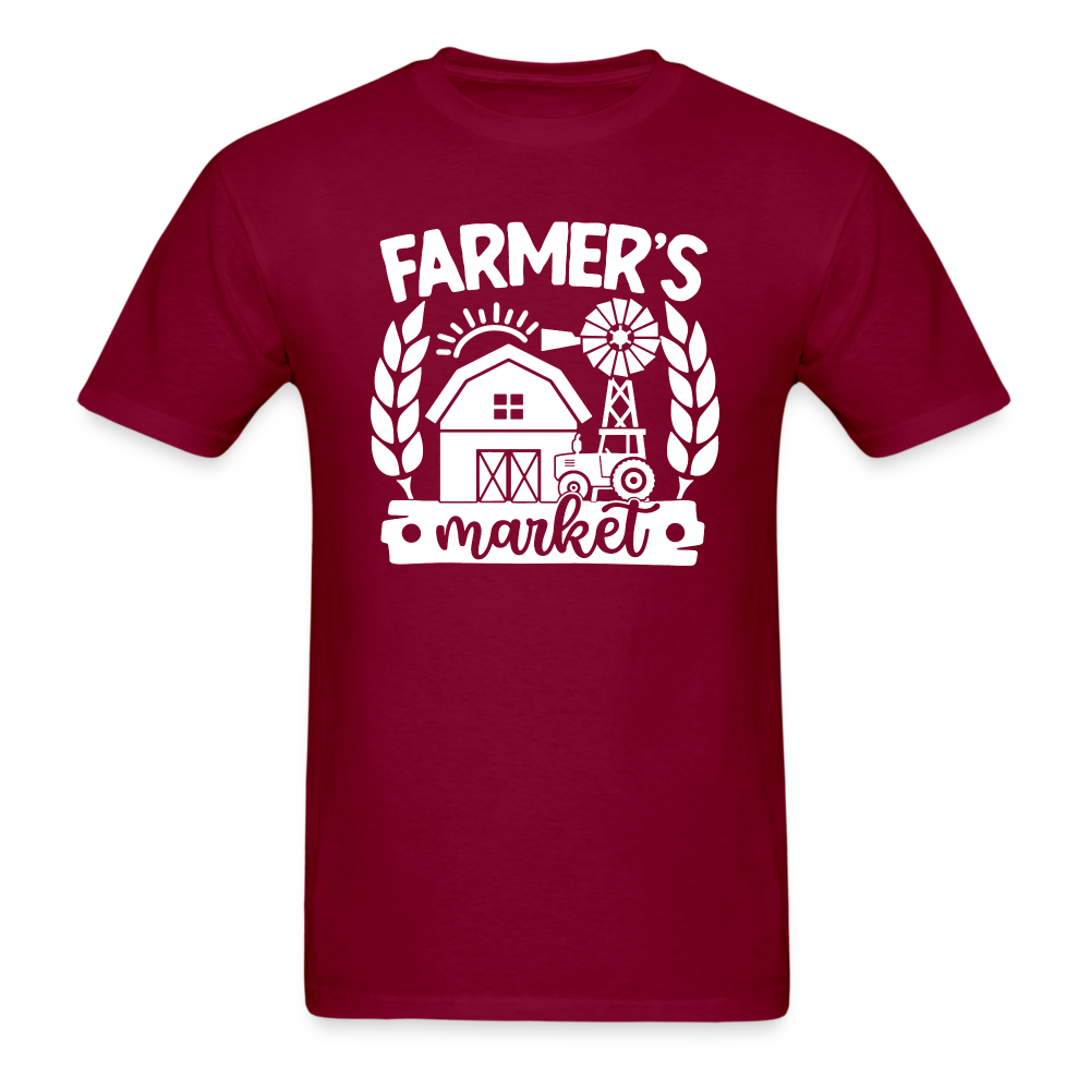 Farmer's Market - Barn - White - Unisex Classic T-Shirt - burgundy