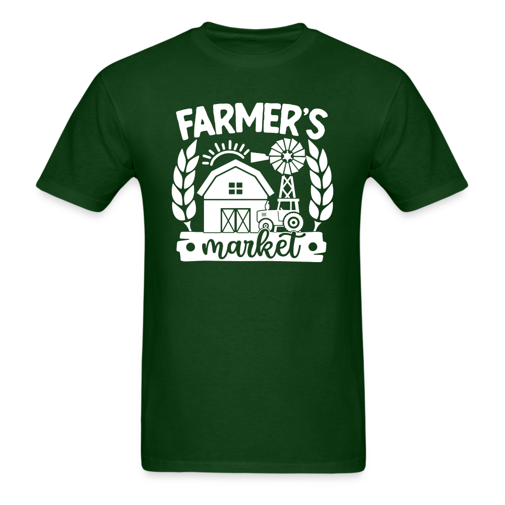 Farmer's Market - Barn - White - Unisex Classic T-Shirt - forest green