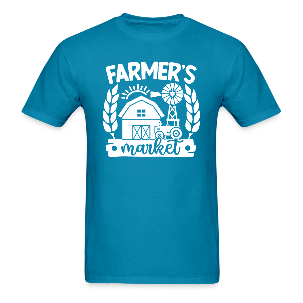 Farmer's Market - Barn - White - Unisex Classic T-Shirt - turquoise